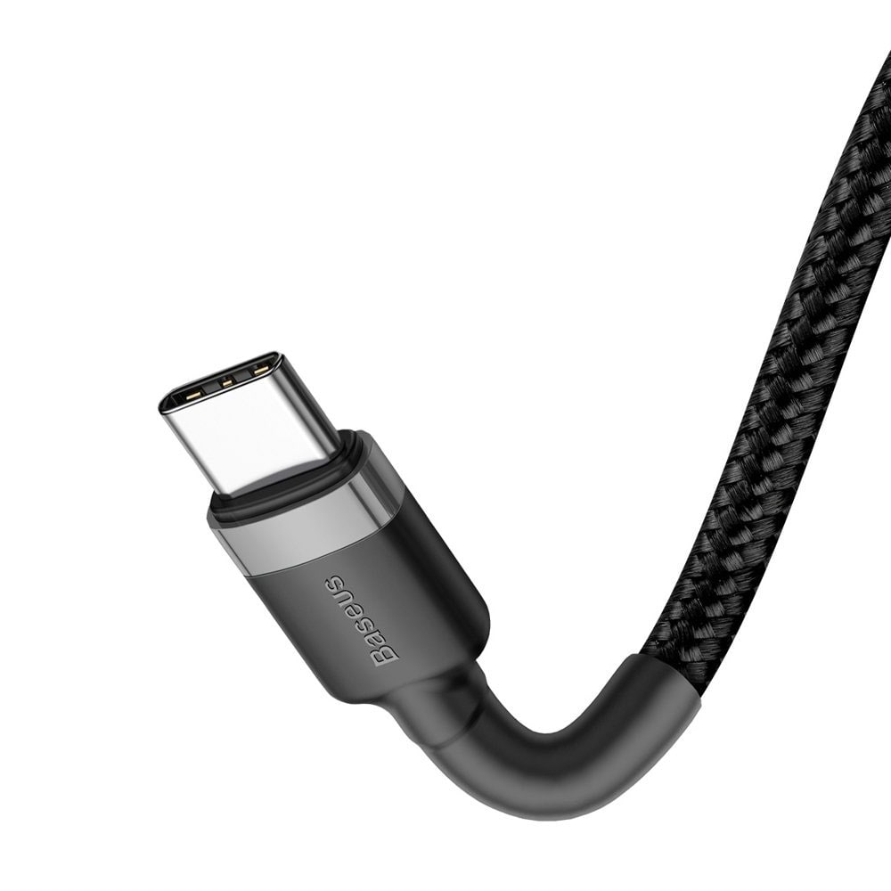 Baseus Cafule USB-C til USB-C-kabel 1 m - Flettet Sort/Grå