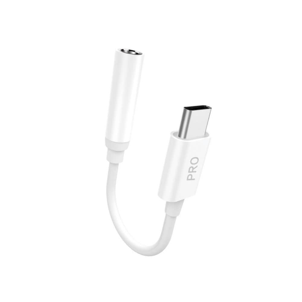 Dudao Audio adapter USB-C til 3,5 mm - Hvid