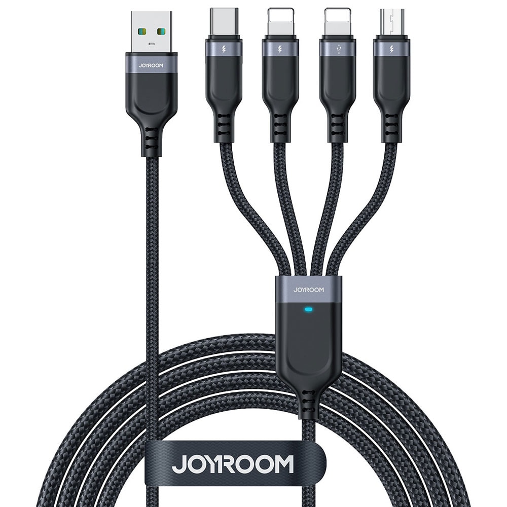 Joyroom 4-i-1 USB-kabel USB-A til 1xUSB-C, 2xLightning & 1xMicroUSB