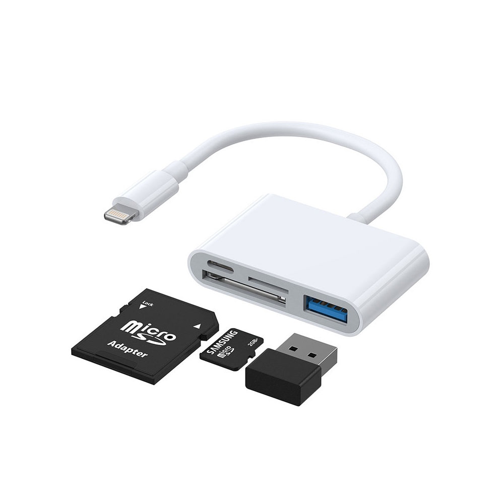 Joyroom Lightning Multi-hub med hukommelseskort og USB-indgang