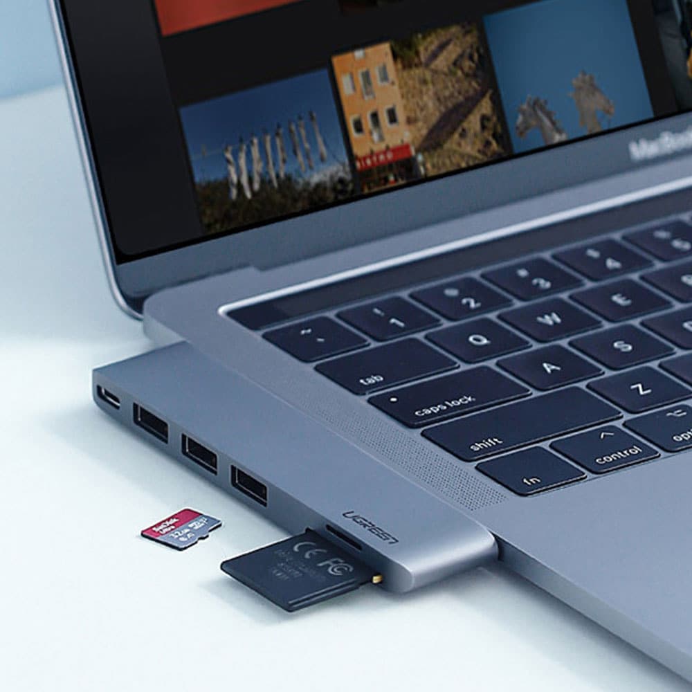 Ugreen Multihub til MacBook Pro / Air- 2xUSB-C til 3xUSB & Hukommelseskort