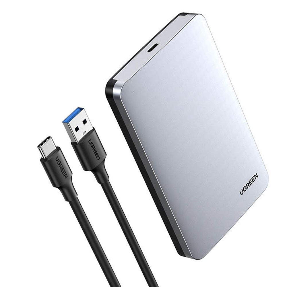 Ugreen Sata 2,5" harddisk Kabinet med USB til USB-C kabel