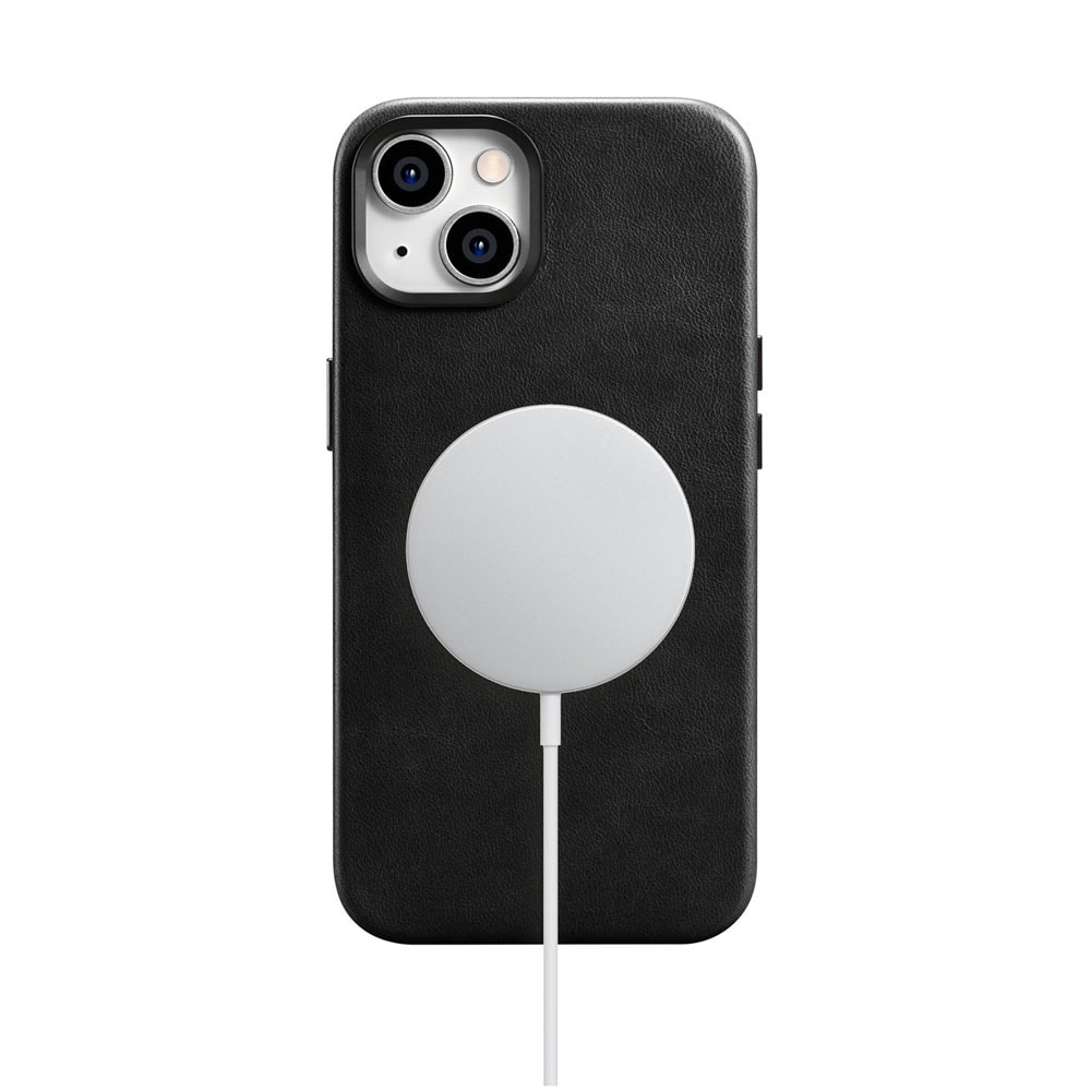 iCarer Læder skal med MagSafe til iPhone 14 Plus - Sort