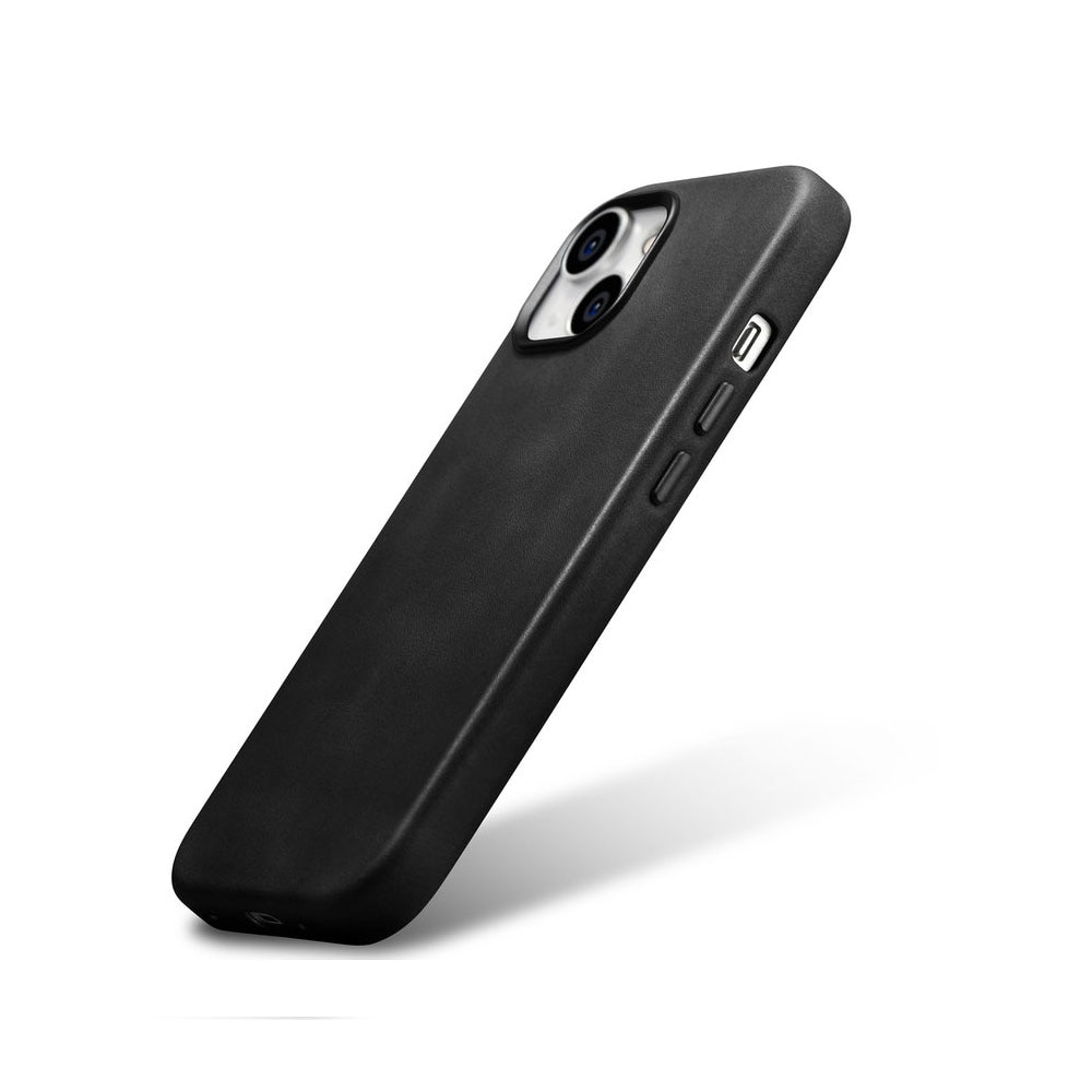 iCarer Læder skal med MagSafe til iPhone 15 Plus - Sort