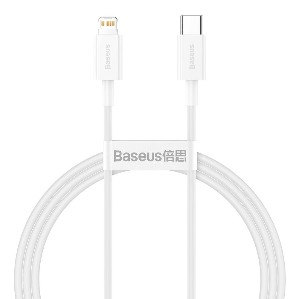 Baseus Superior USB-kabel USB-C til Lightning 20W 1m - Hvid