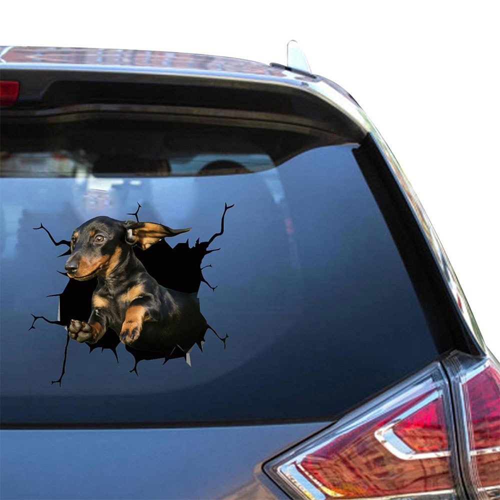 Klistermærke til bil Hoppende gravhund