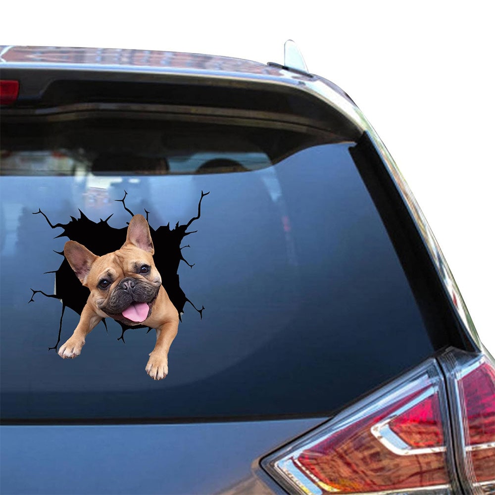 Klistermærke til bil - Bulldog hvalp