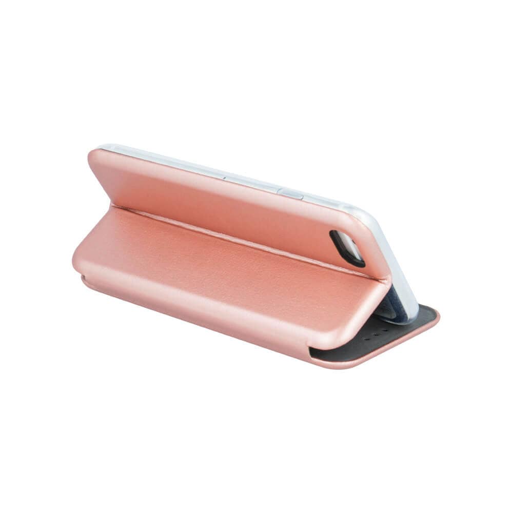Flip cover med stativ funktion til iPhone 15 Pro rosa guld