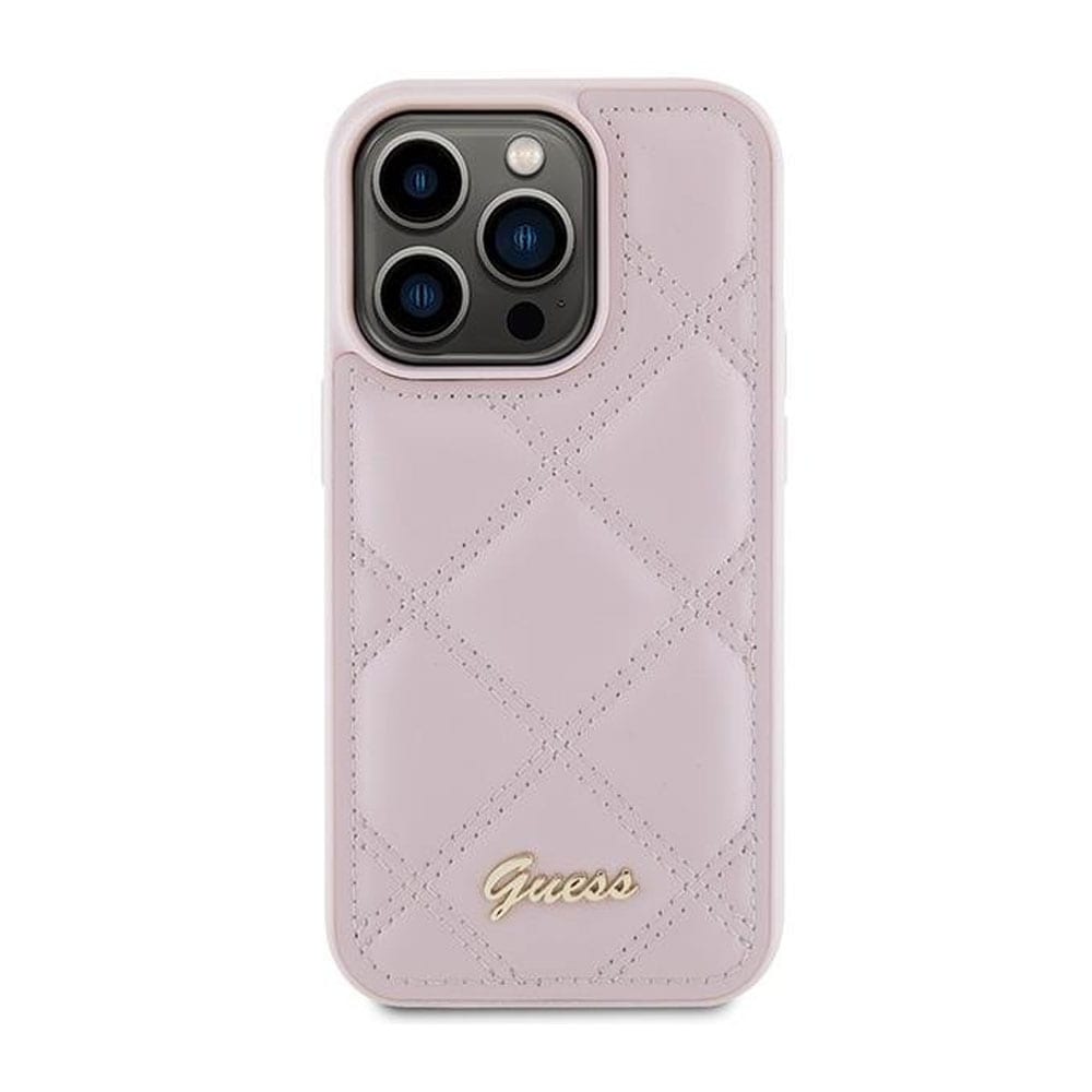 Guess Diamond Quiltet Cover til iPhone 15 Pro Max - Pink