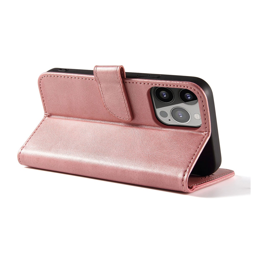 Pung etui med stativ til iPhone 15 Pro Max - Pink
