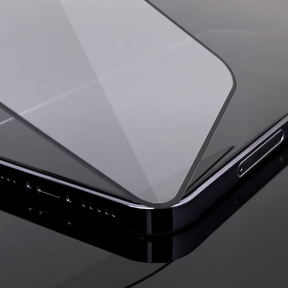 Wozinsky hærdet skærmbeskytter Case Friendly til iPhone 15 Pro Max - Sort ramme