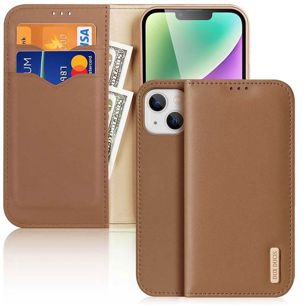 Dux Ducis Hivo Wallet Cover til iPhone 15 Plus - Brun