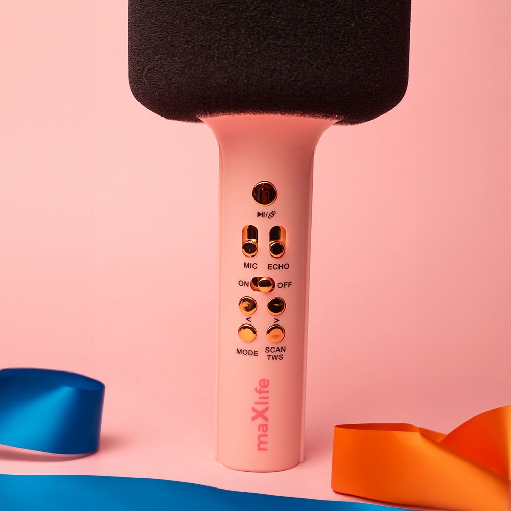 Maxlife Trådløs Karaoke Mikrofon med Højttaler - Pink