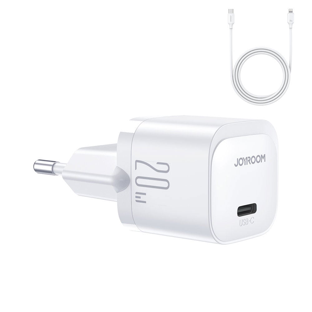 Joyroom USB-C Oplader 20W PD med USB-C til Lightning kabel - Hvid