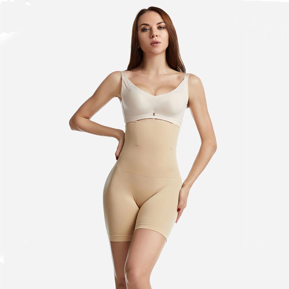 Shapewear Biker med høj talje M/L - Beige