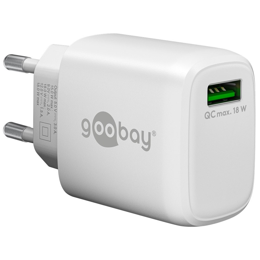 Goobay USB Quick Charger QC 3.0 18W - Hvid