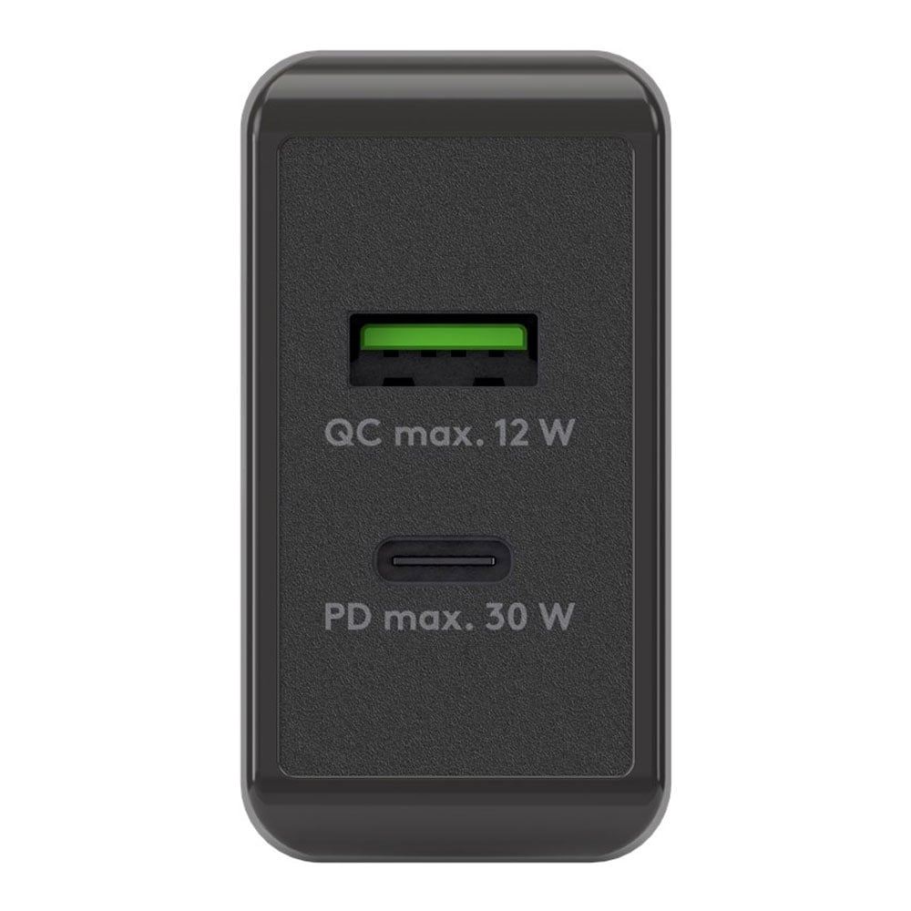 Goobay USB Oplader 1xUSB 1xUSB-C PD 30W - Sort