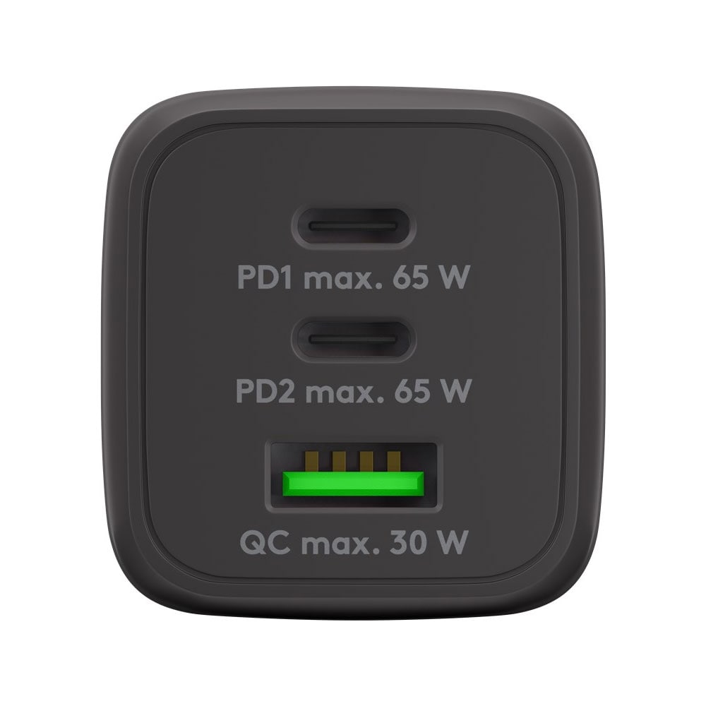 Goobay USB-oplader 1xUSB QC 3.0 2xUSB-C PD 65W - Sort