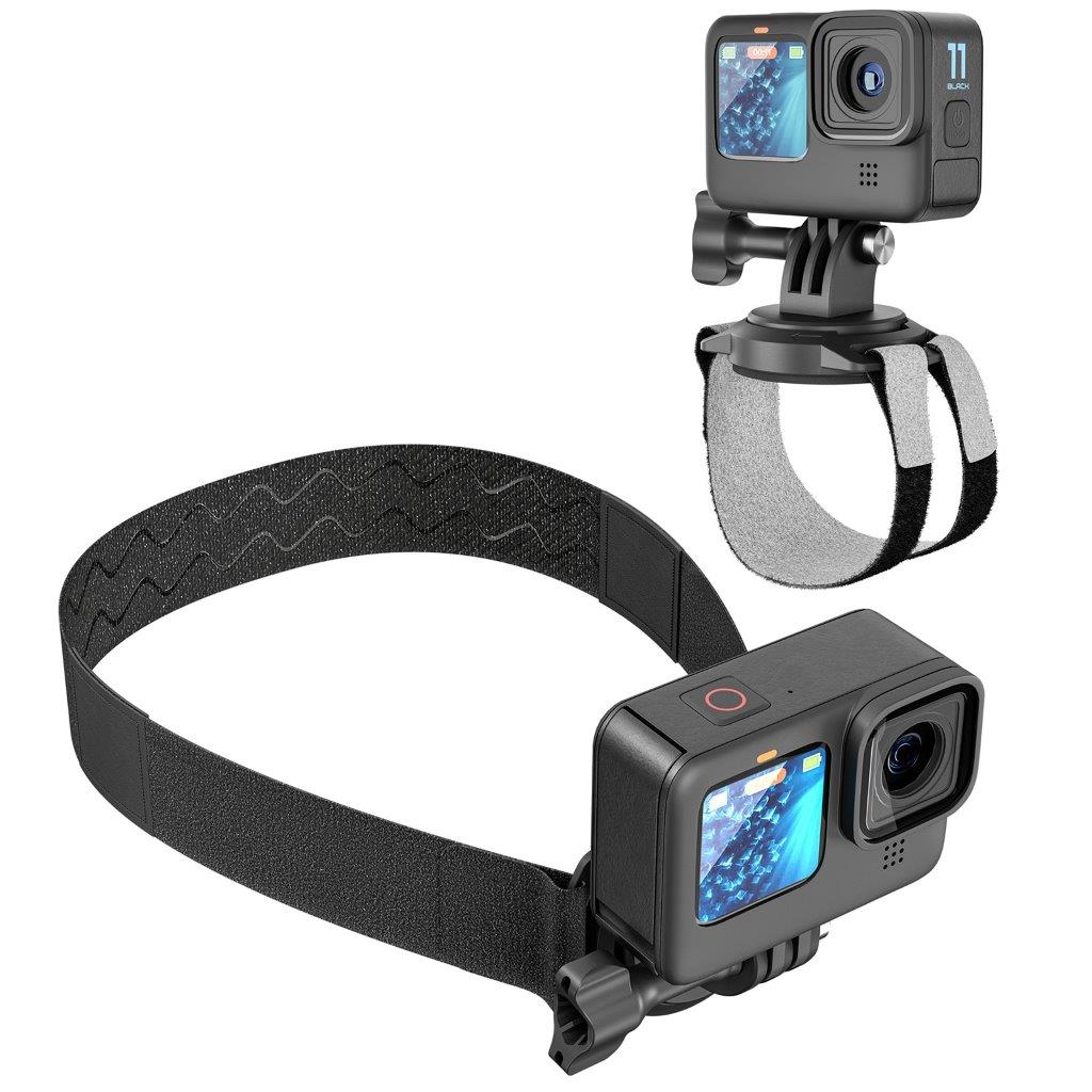 Fleksibelt armbånd / pandebånd med fastgørelse til actionkamera