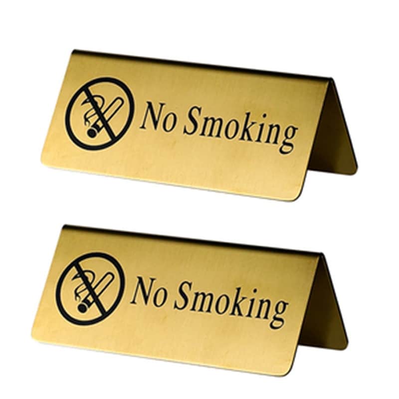 Ikke-ryger skilt til bord/bænk - guld