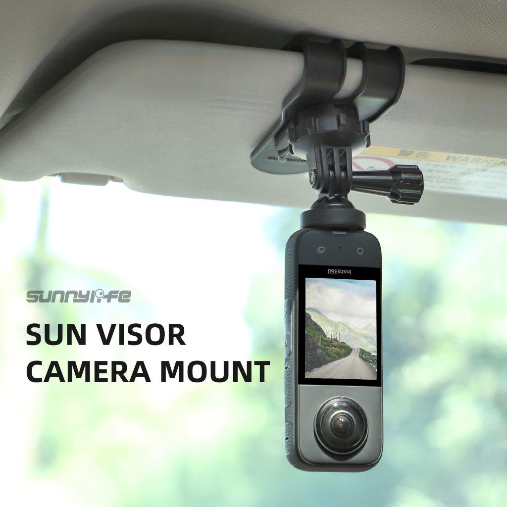 Action kamera montering til solskærmen i bilen