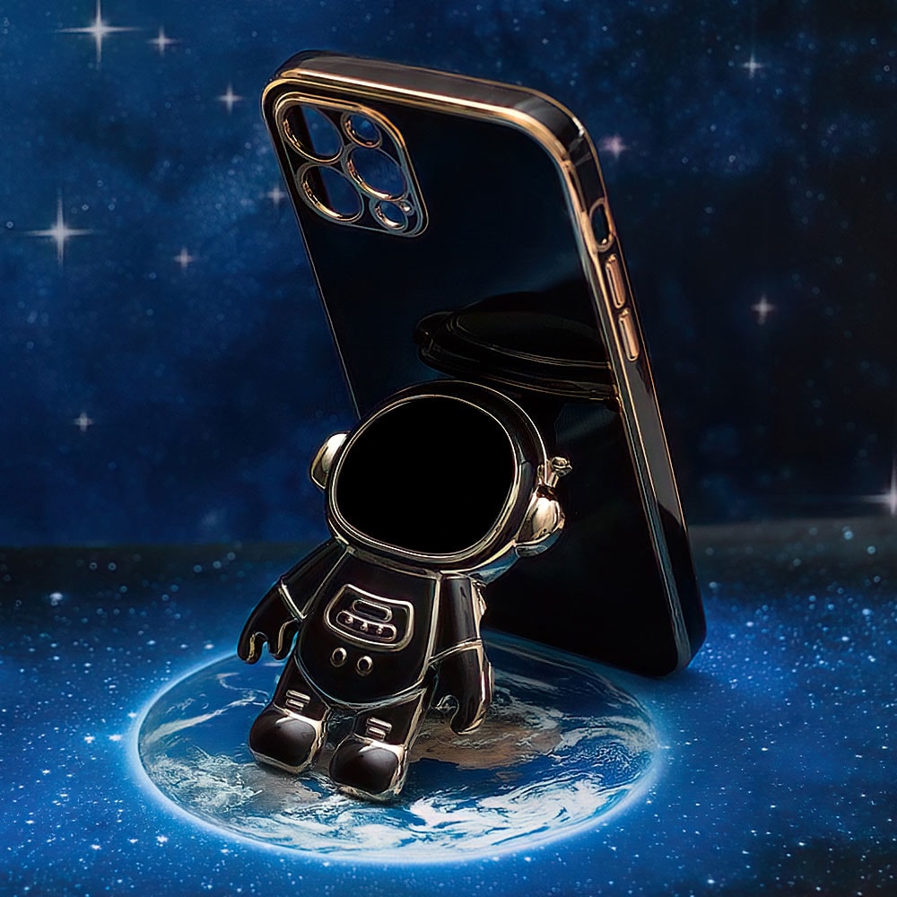 Astronaut Bagcover til Samsung Galaxy S20 FE / S20 Lite / S20 FE 5G - Sort