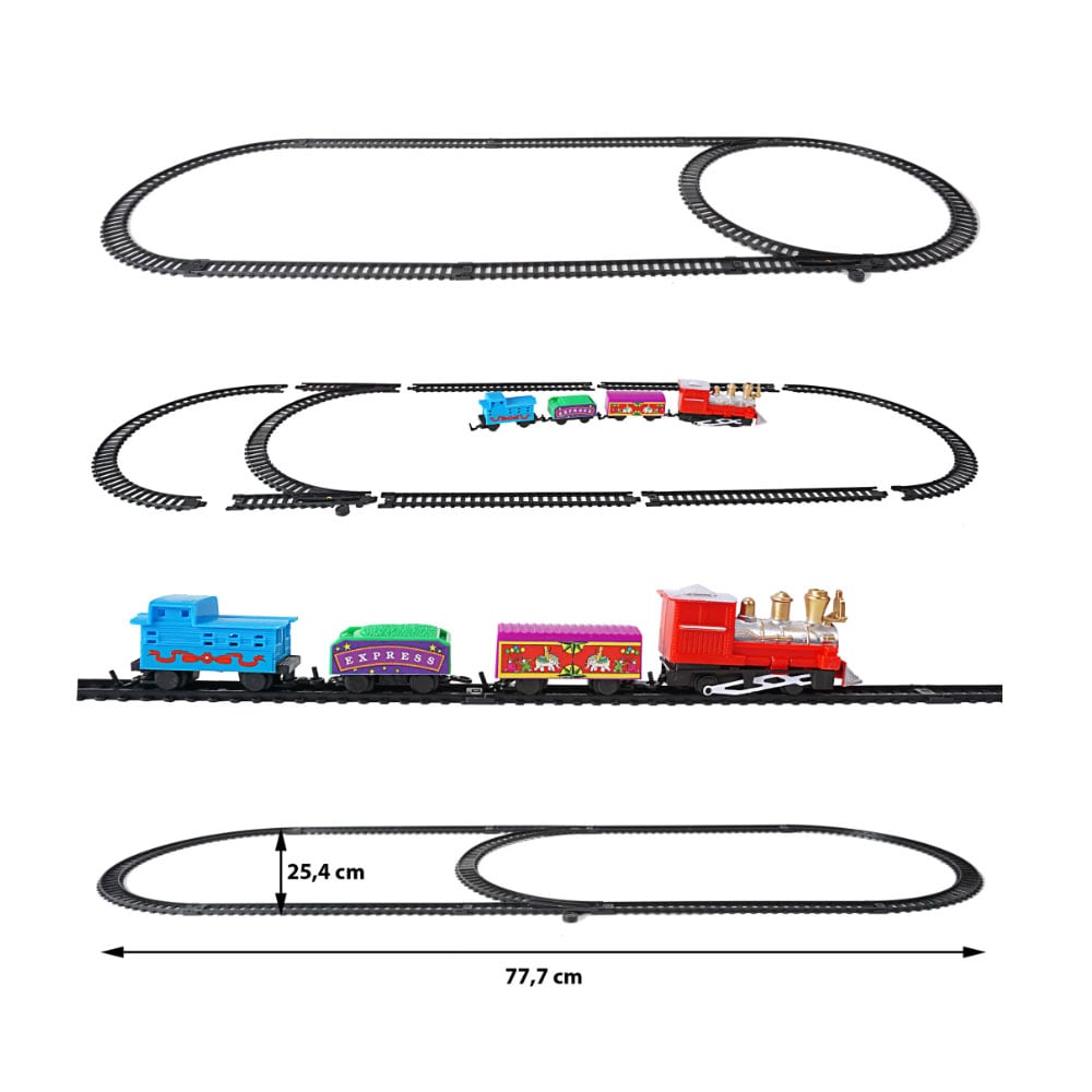 Mini Express Railway med lokomotiver og vogne