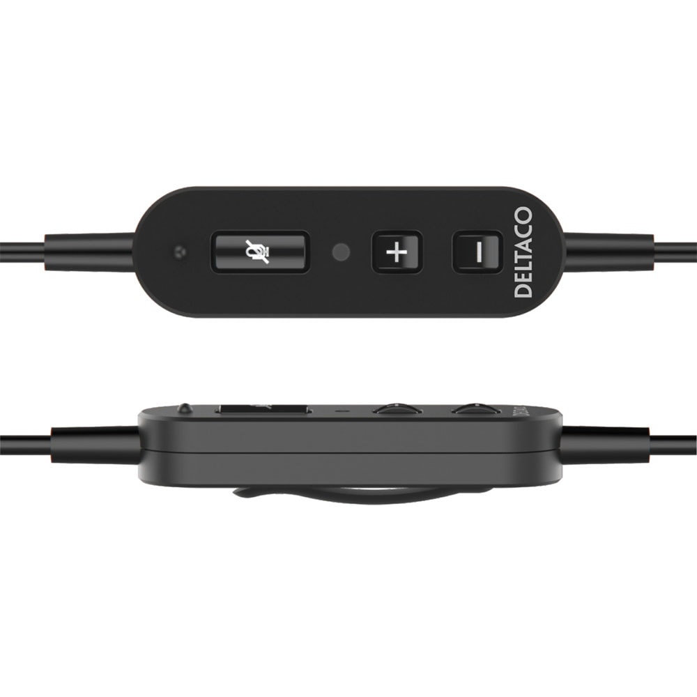 Deltaco USB Mono Headset med mikrofon og volumenkontrol