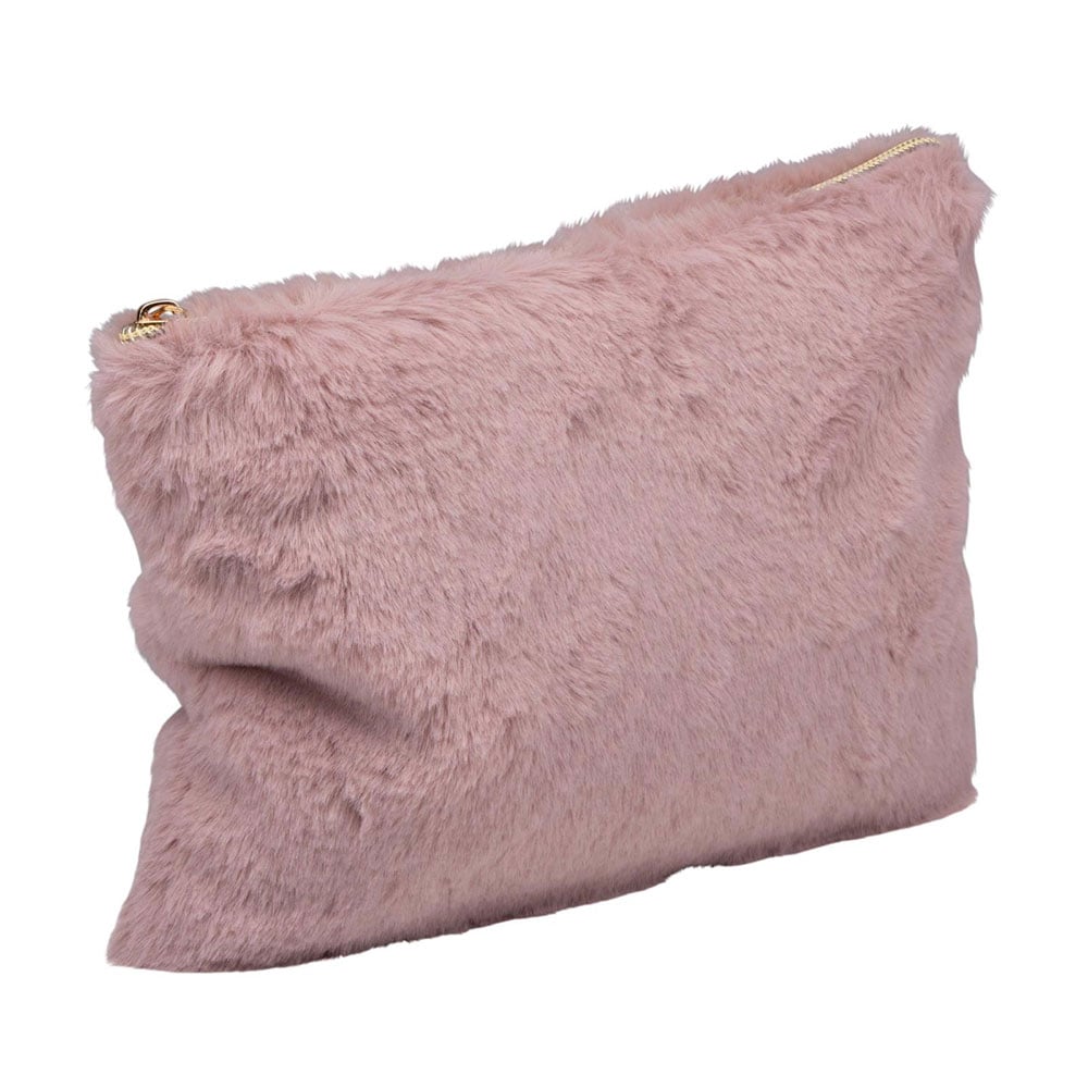 Fluffy toilettaske 24x18cm - Pink