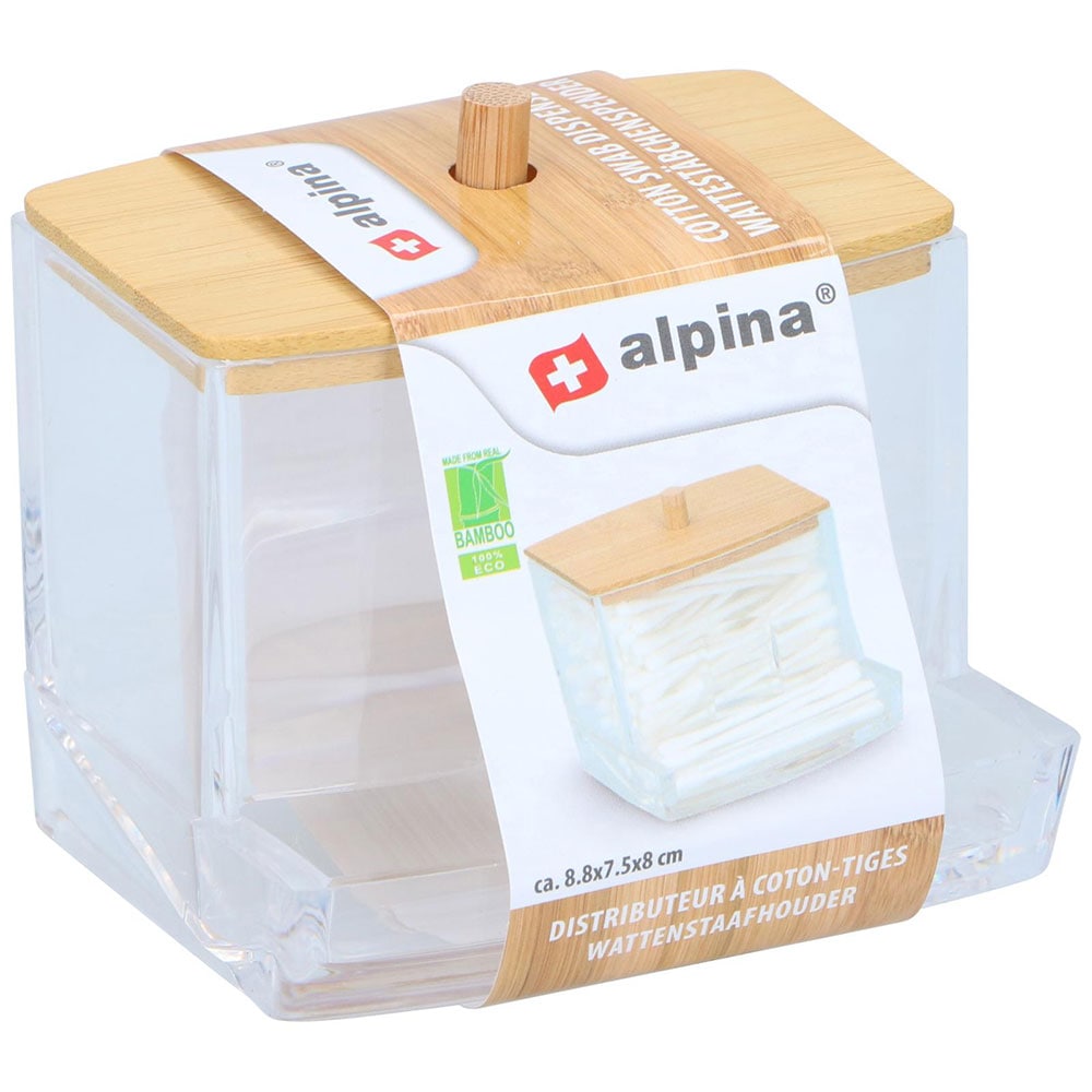Alpina Opbevaring til Vatpinde med bambus låg
