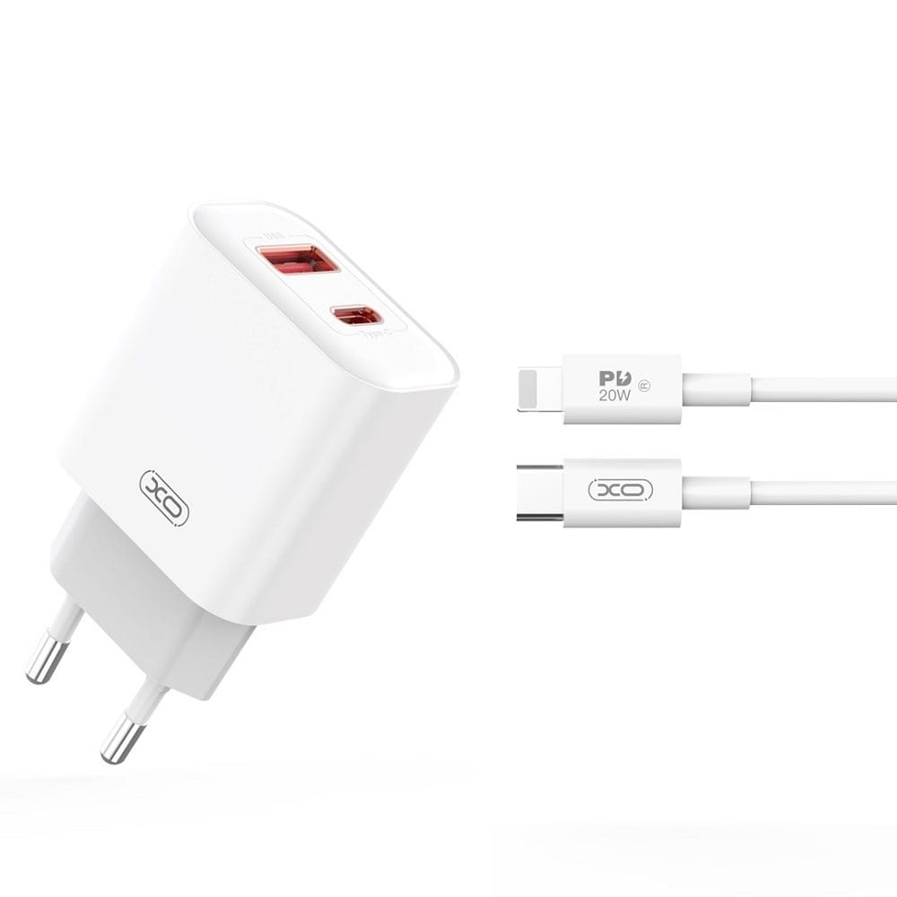 iPhone Hurtigoplader USB-C strømadapter 20W + Kabel