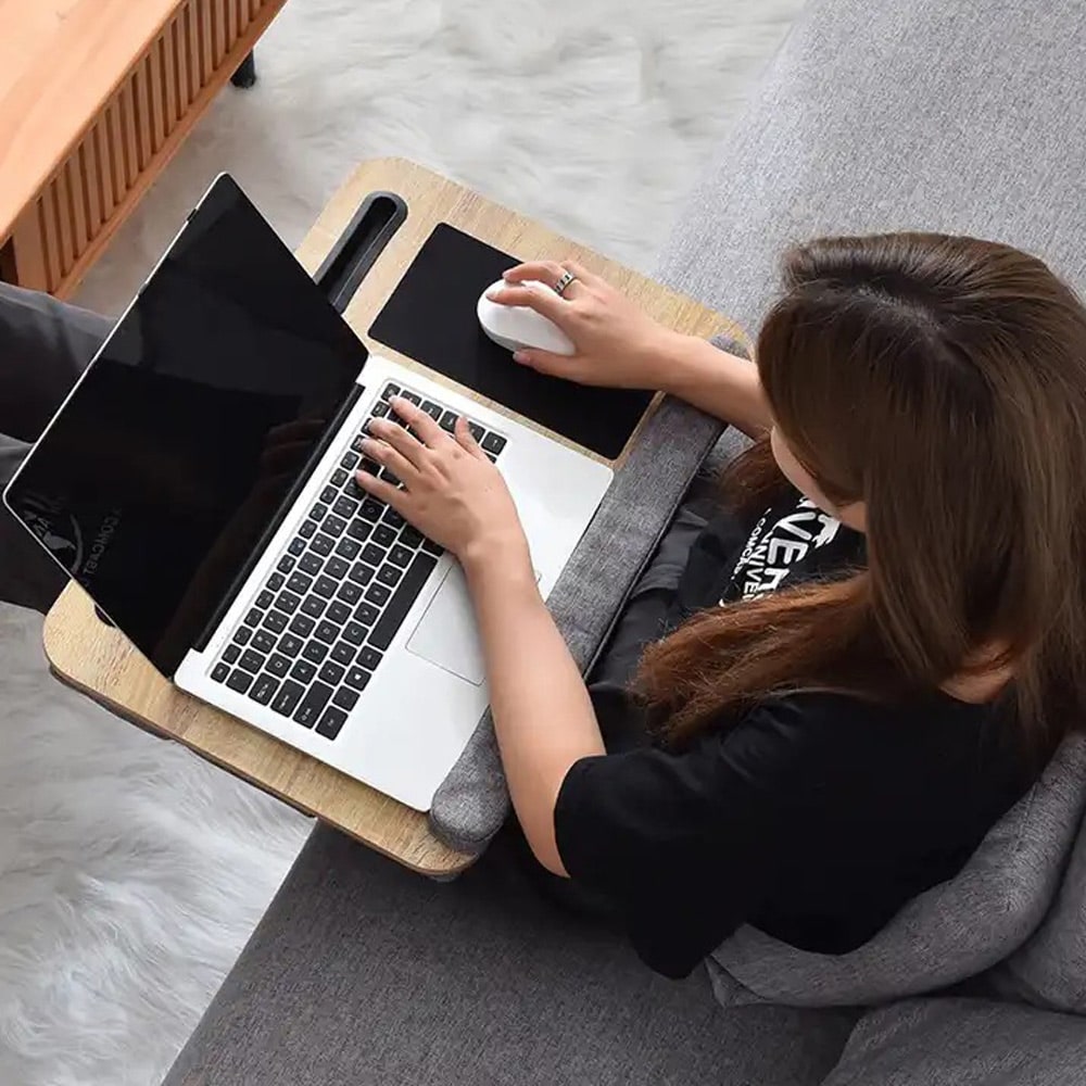 Laptopbord / laptopstøtte med pude – sengebord til bærbar computer og tablet