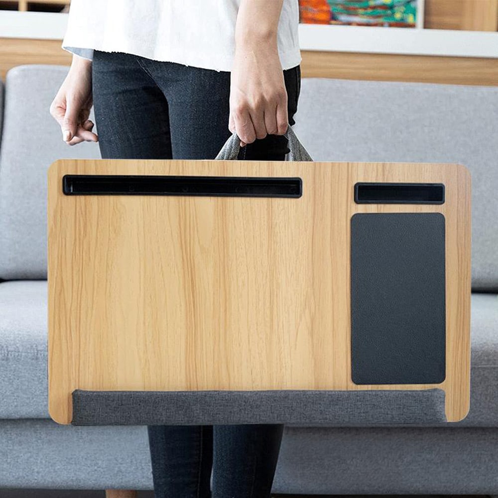 Laptopbord / laptopstøtte med pude – sengebord til bærbar computer og tablet