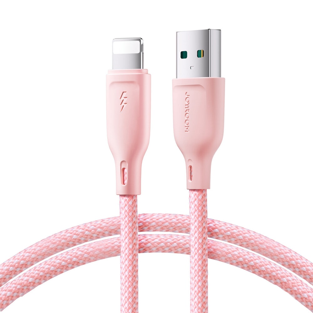 Joyroom Multi-Color USB Kabel - USB til Lightning 3A 1m - Pink