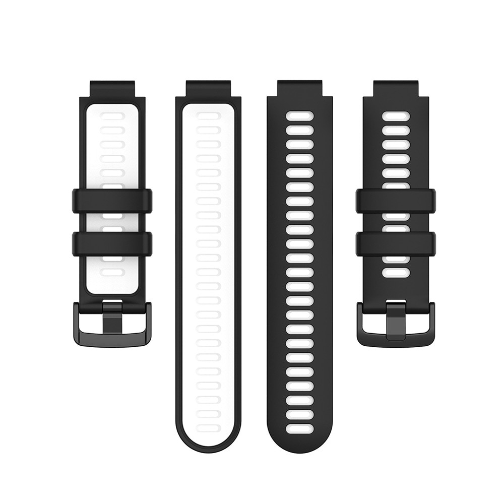 Silikone armbånd til Garmin Forerunner 220 / 735XT / 235 - Sort/Hvid