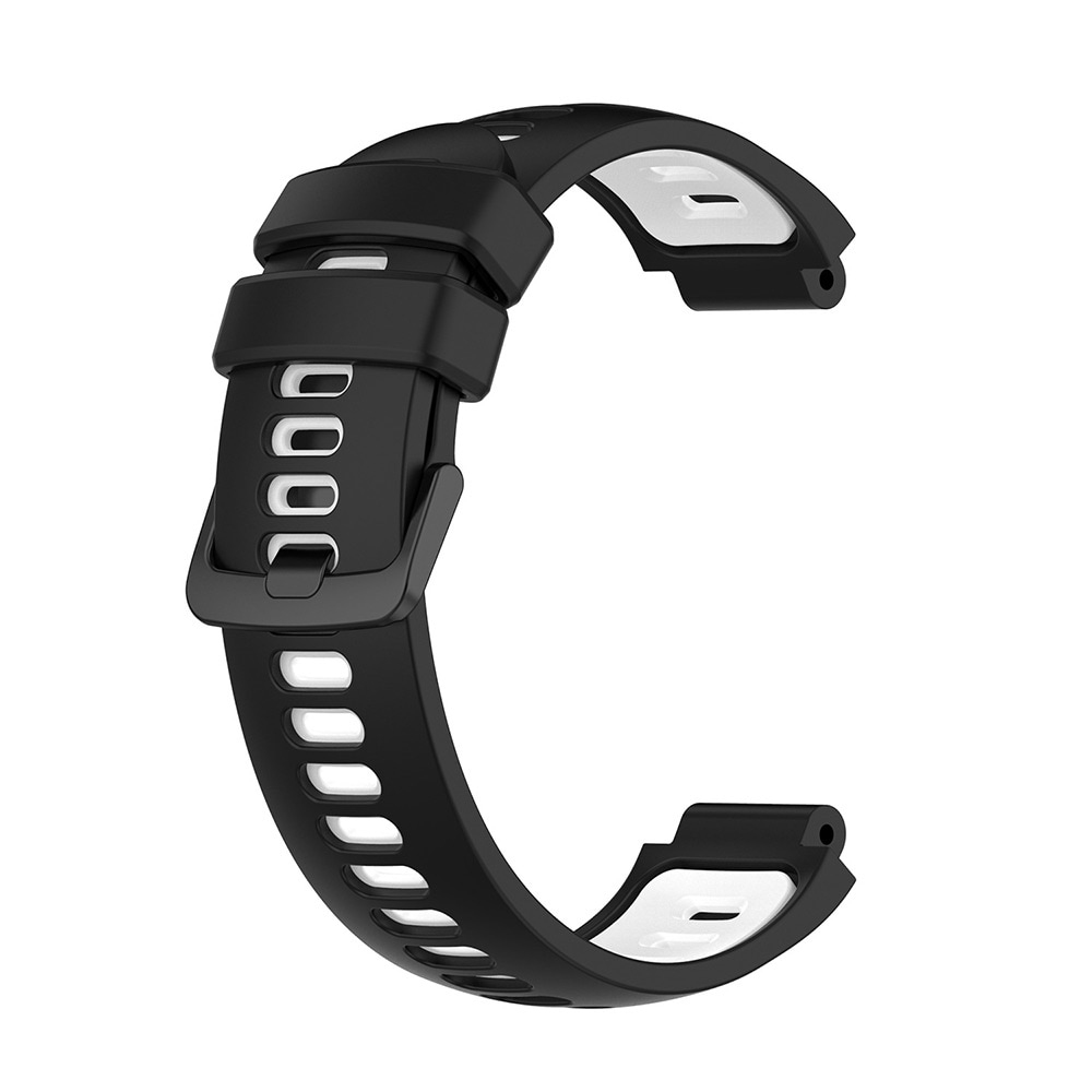 Silikone armbånd til Garmin Forerunner 220 / 735XT / 235 - Sort/Hvid