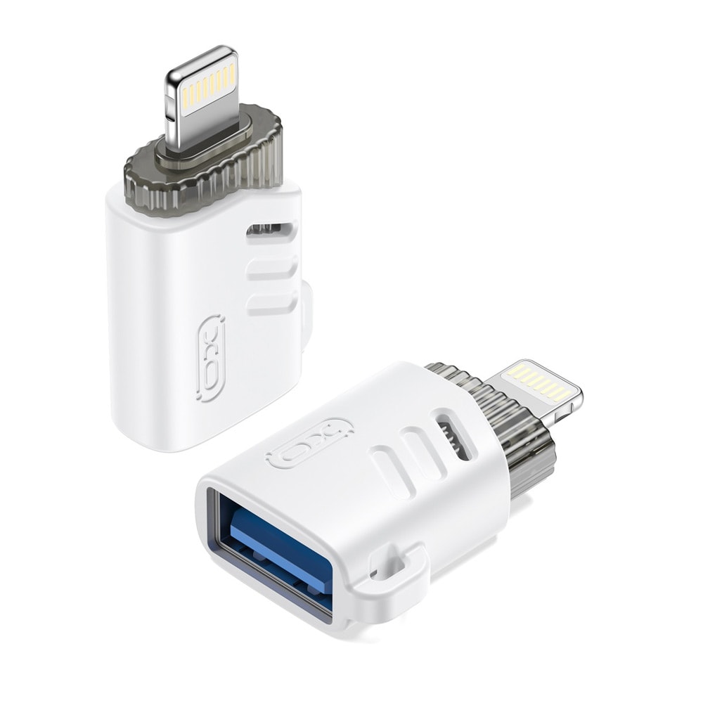 XO USB adapter OTG USB til Lightning - Hvid