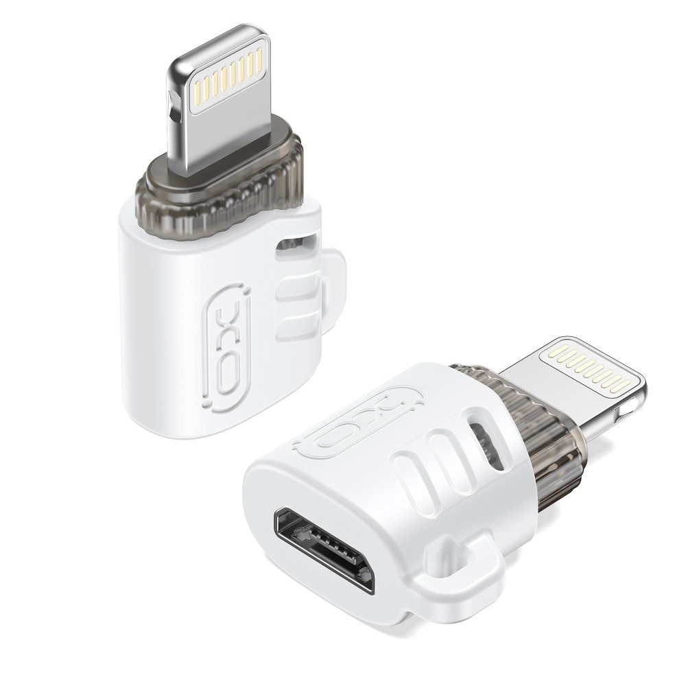 XO USB adapter microUSB - Lightning - Hvid