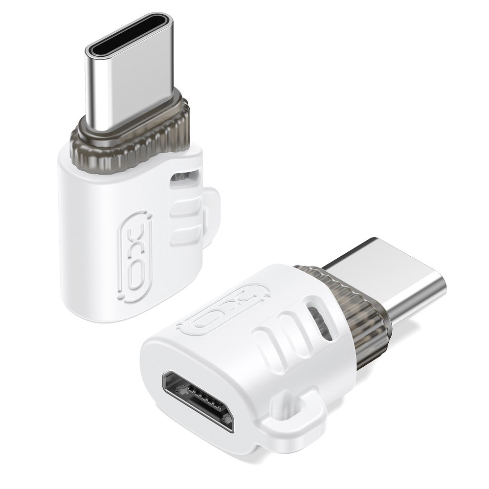 XO USB adapter microUSB til USB-C - Hvid