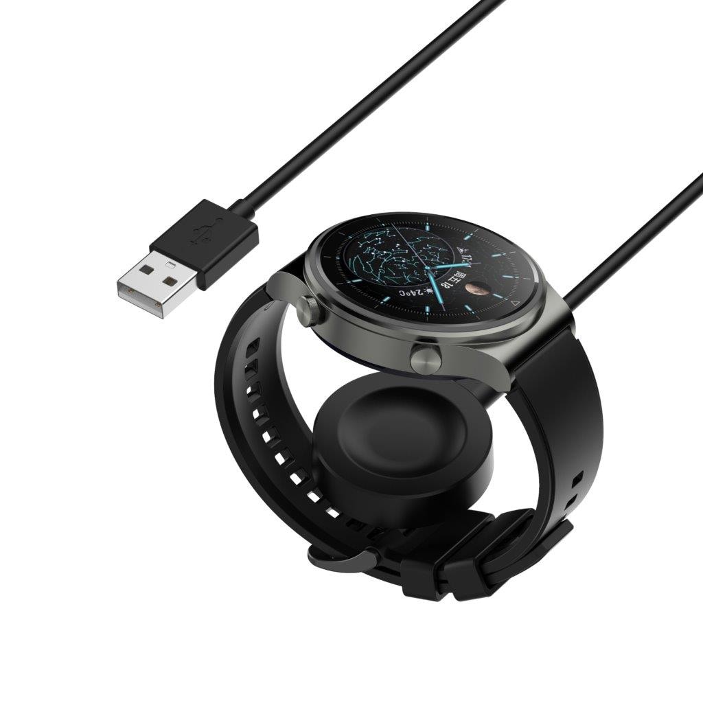 Oplader til Huawei Watch GT 4 41mm - USB 1m - Sort