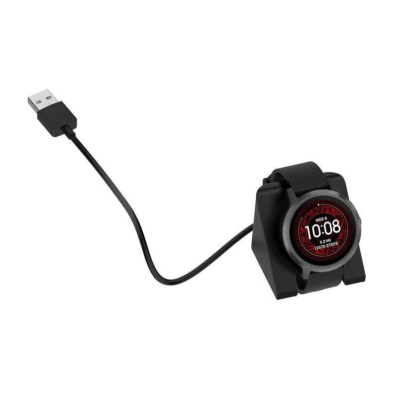 Ladestation til Garmin Venu 3 / Venu 3s / Vivoactive 5 - USB 1m - Sort