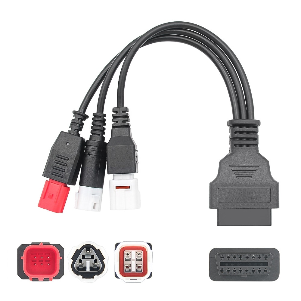 ODBII Adapter - Honda / Yamaha 3in1 OBDII Hun til 3 Pin+4 Pin+6 Pin