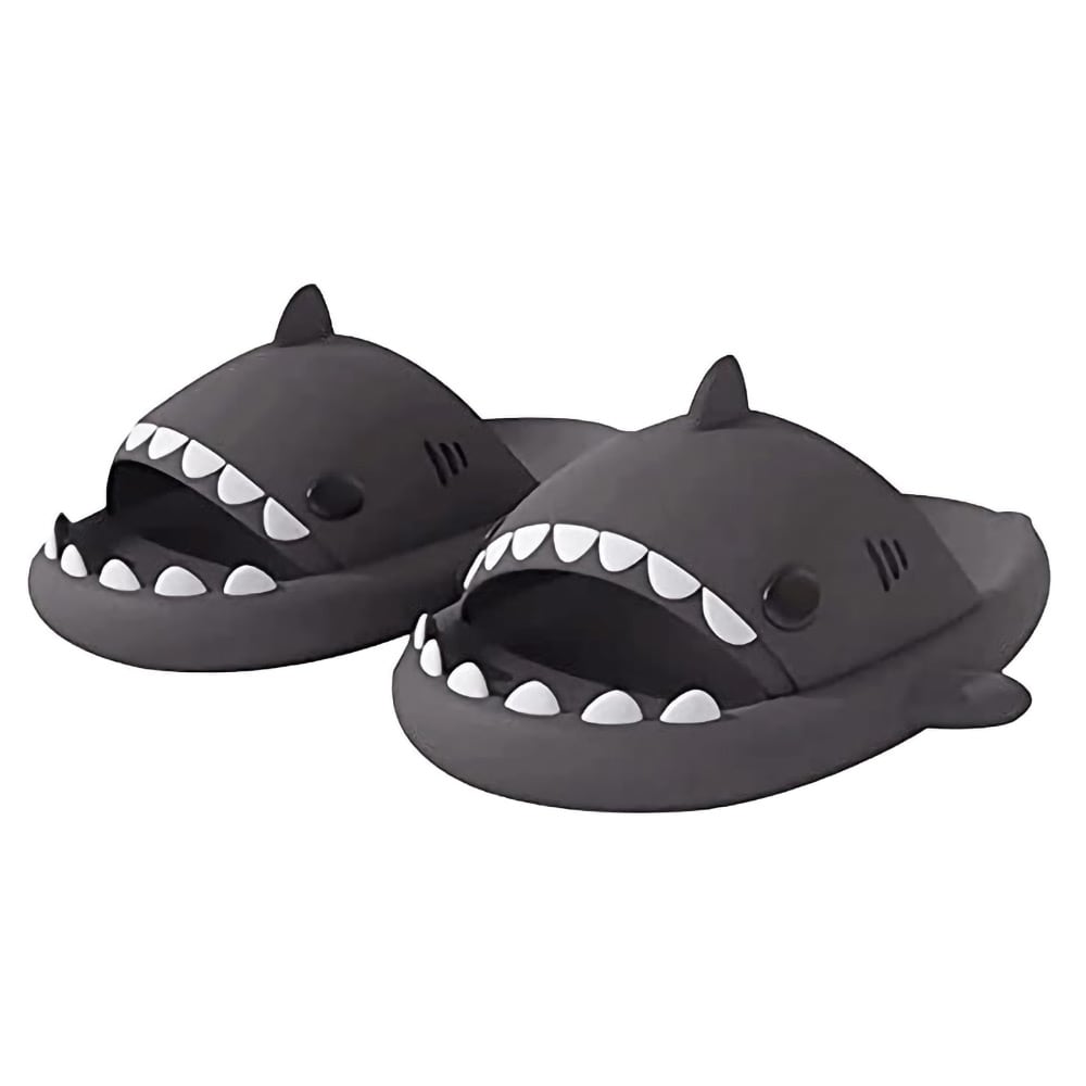 Soft Shark Slippers 44/45 - Sort