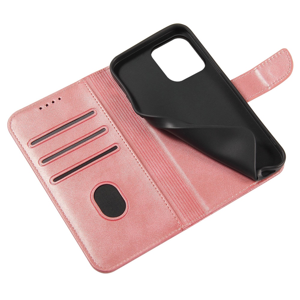 Pung etui med stativ til iPhone 15 Pro - Pink
