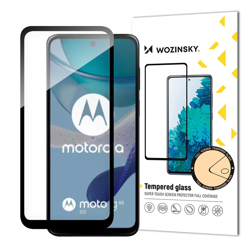 Wozinsky Hærdet skærmbeskytter til Motorola G53 - Sort stel