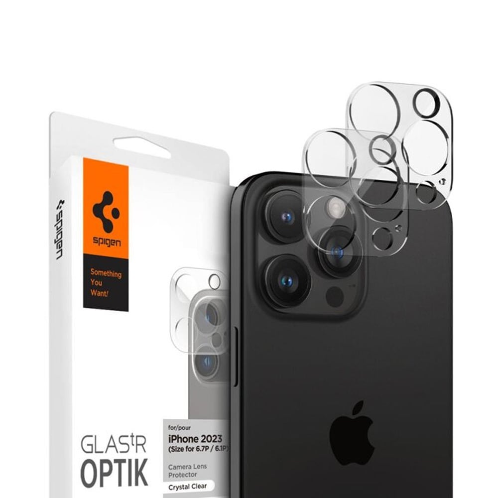 Spigen Optik.tR Kamerabeskyttelse til iPhone 14 Pro / Pro Max / 15 Pro / Pro Max 2-pack