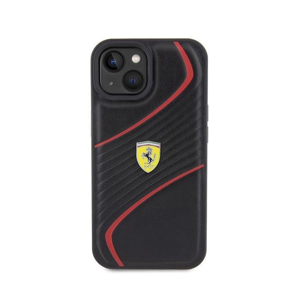 Ferrari Bagcover med logo til iPhone 15 - Sort