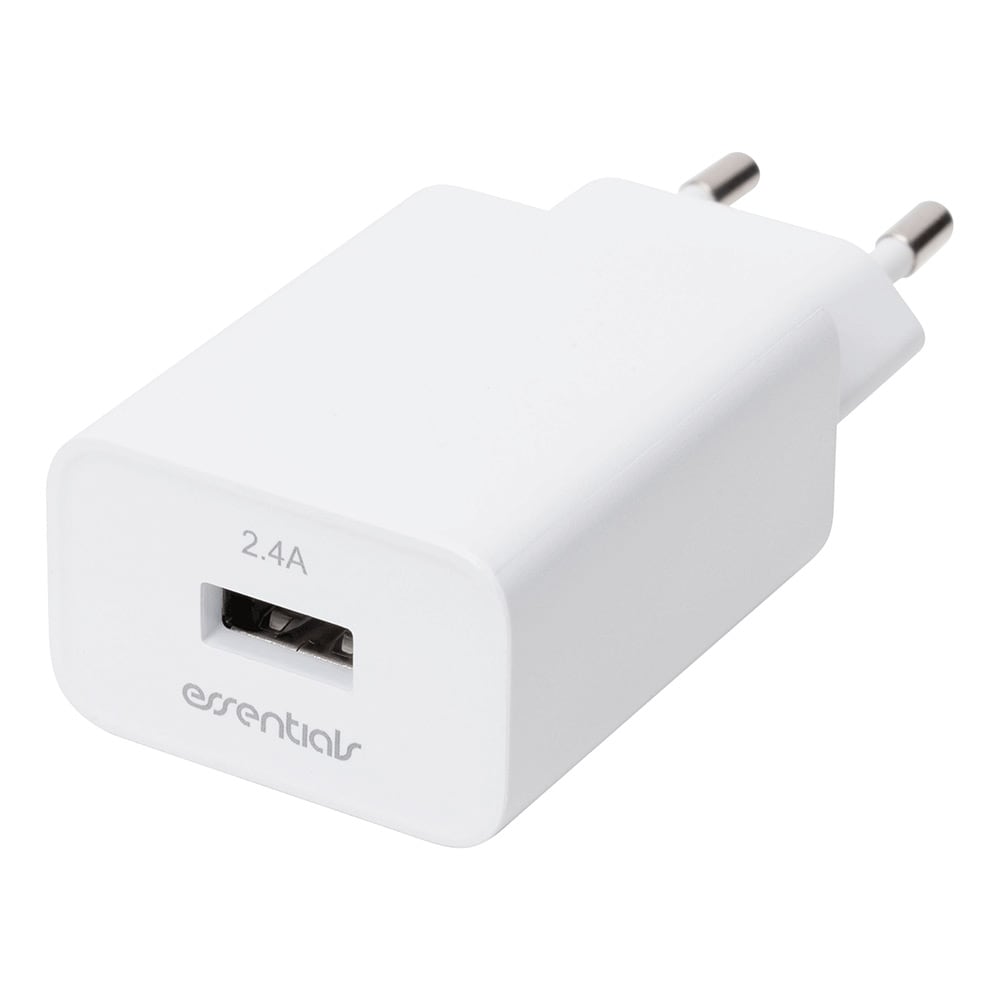 Essentials USB-laddare 12W - Vit