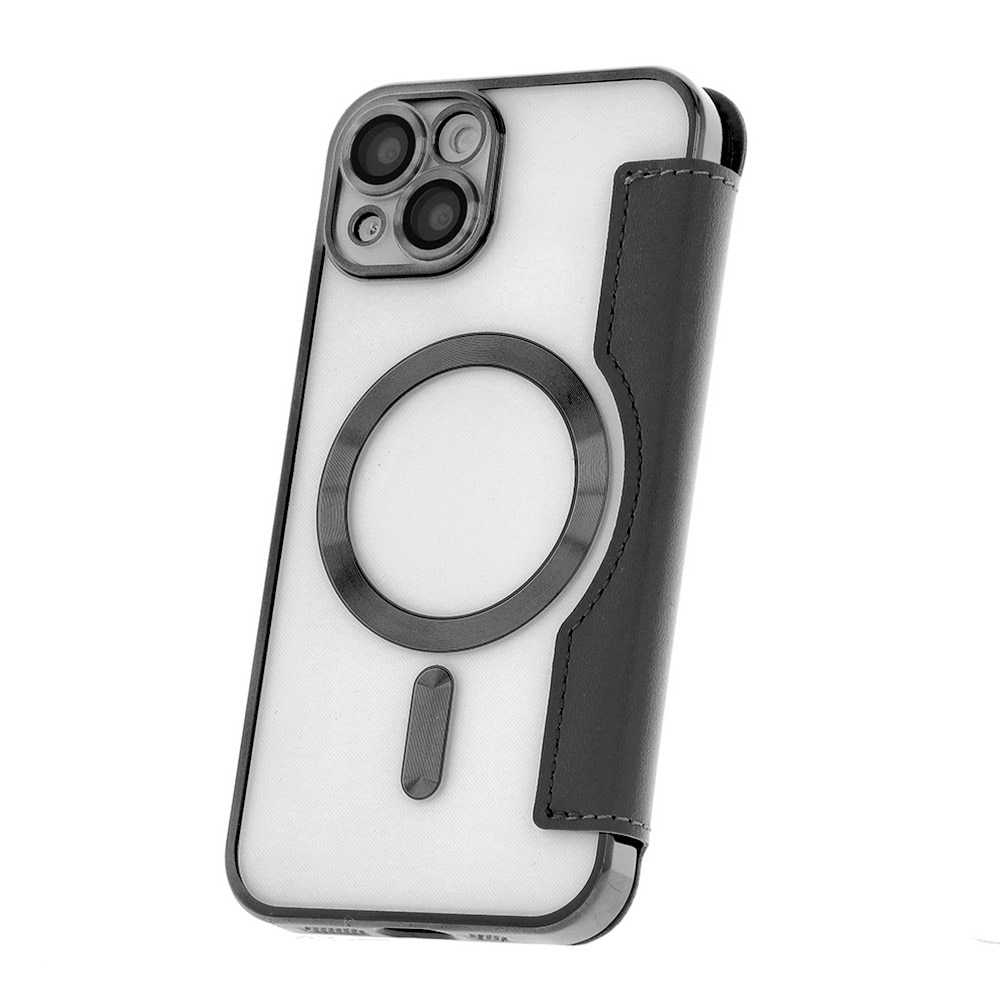 Smart Chrome Mag Cover til iPhone 15 Plus - Sort