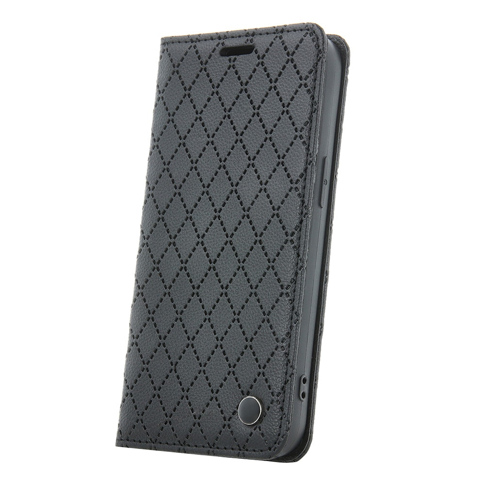 Smart Caro Case med stativ og kortslot til Xiaomi Redmi 12C / Redmi 11A - Sort